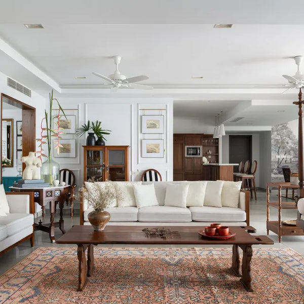 Pairing ethnic Keralan furniture with classic European styles