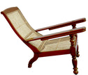 Kerala plantation chair with extended teak arm rests for reclining